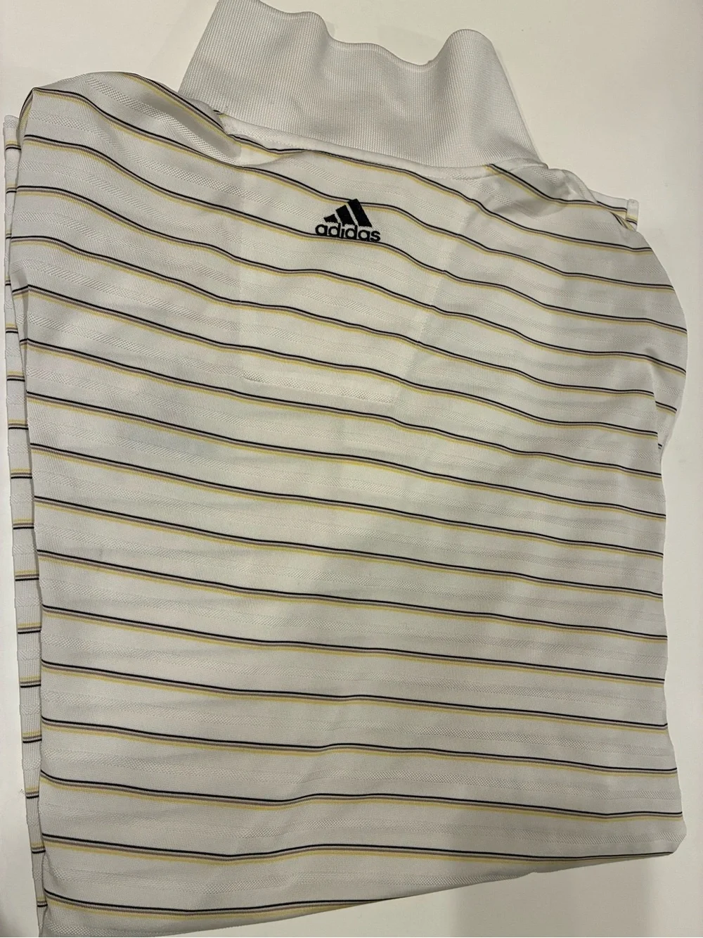 Adidas Climacool Golf Old Waverly White Striped Polo Shirt